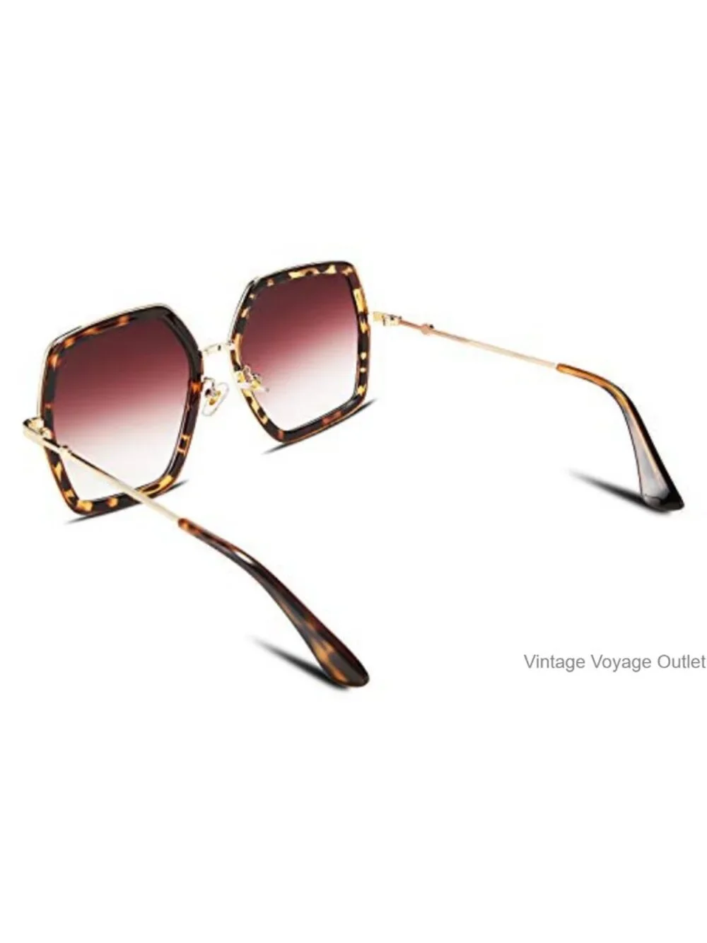 Oversized Hexagon Sunglasses for Women UV400 Protection Geometric Retro Style